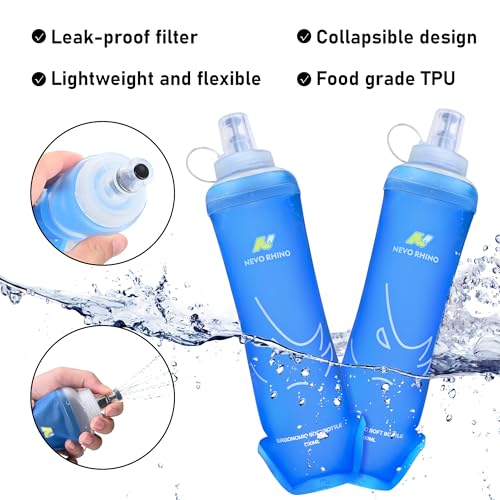 N NEVO RHINO Running Hydration Vest with 2 TPU 500ml Soft Flask - color: white, size: Large