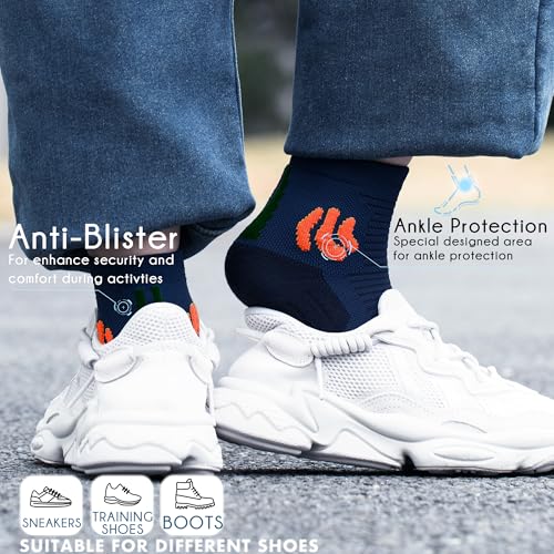 BRISIRA Coolmax Bamboo Viscose Kids Compression Socks for Youth Boys Girls - color: Darkblue-3pack, size: Medium