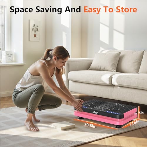 AXV Vibration Plate Exercise Machine Fitness Platform Body Vibrating Board - color: ARK.PINK