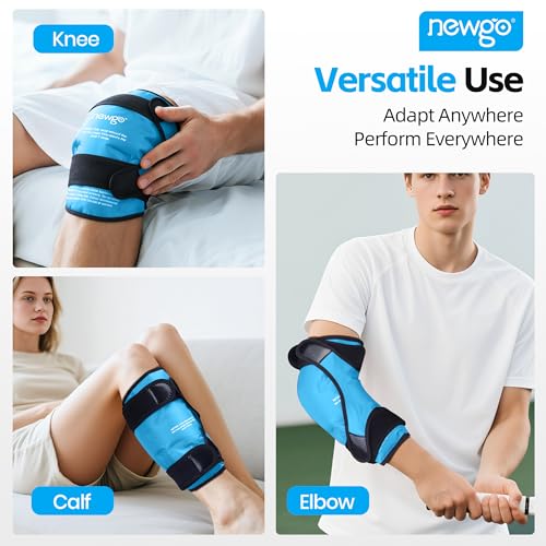 NEWGO Ice Pack for Knee, 360° Full Wrap Cold Compression Sleeve, Light Blue - color: Regular Light Blue 1-pack