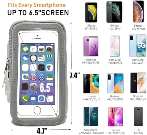 Waterproof touchable Elastic Phone Running Armband,Outdoor Walking ArmBag