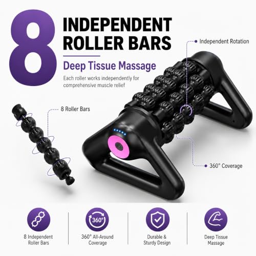 Electric Multi Roller Massager, 5-Speed Cordless Relaxer for Feet & Legs