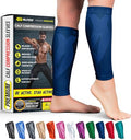 BLITZU Calf Compression Sleeves, Footless Compression Socks for Men & Women - color: Navy, size: Large/X-Large