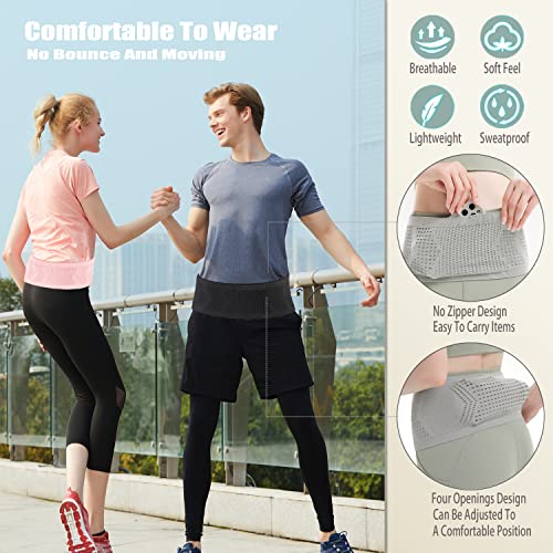 Slim Invisible Running Belt, Breathable Large Capacity Mesh Pouch - color: Black, size: Small