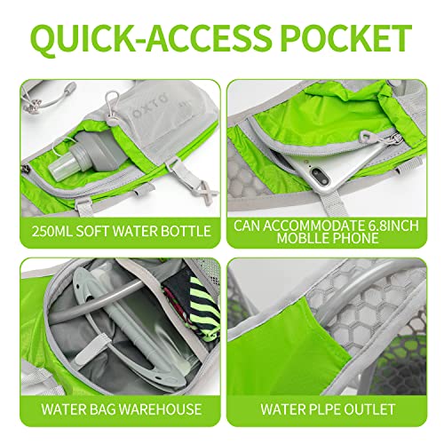 IX INOXTO Hydration Pack Backpack, Lightweight Water Backpack with 2L Hydration Bladder Daypack for Men Women,Running Hydration Vest for Trail Running Hiking Cycling Race Climbing - color: Fruit green