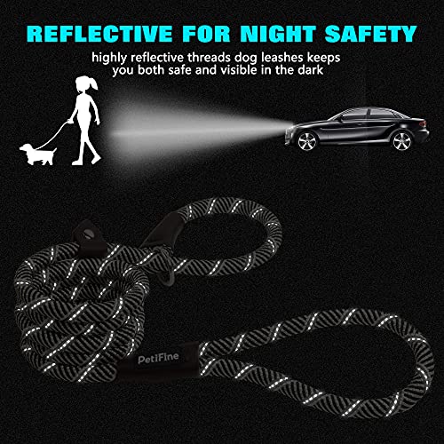 PetiFine Slip Lead Dog Leash Reflective, 6FT x 3/8" Heavy Duty Slip Leash - color: Grey, size: 3/8" x 6 FT