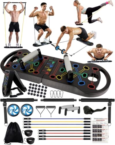 HOTWAVE Push Up Board, Portable PushUp Board, Foldable 20 in 1 Push Up Bar - color: Black
