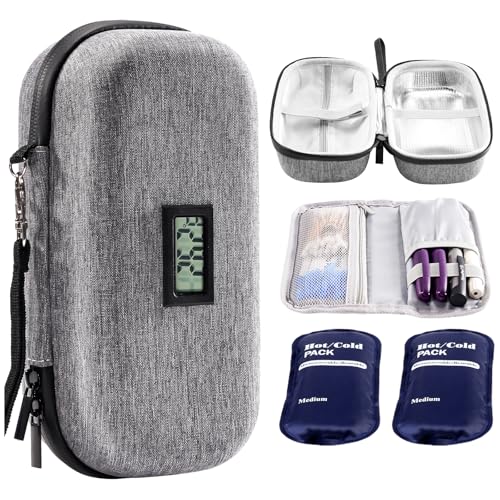 ProCase Insulin Cooler Travel Case for Diabetes -Grey - color: Grey, size: Insulin Cooler Case(8.66" x4.14 x 3.54")