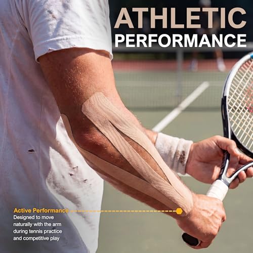 MED PRIDE Kinesiology Tape 2 in x 16.4 ft,Latex-Free,Sports Support,Tan - color: Tan