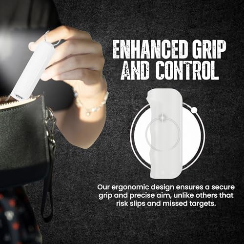 Police Magnum Keychain Pepper Spray Flip Top Safety 2 Pack 1/2oz - Maximum Heat Strength OC with Dye - Tactical Small Compact Case Holder - for Women & Men's Self Defense - Made in The USA - color: WHITE