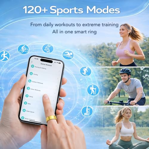 Smart Ring Fitness Tracker for Men & Women with Sleep, Heart Rate & SpO2 - color: Gold, size: 10