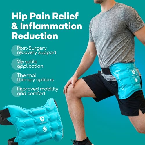 Medi Grade Hip Ice Pack Wrap with Adjustable Strap, Reusable Gel Cold Pack