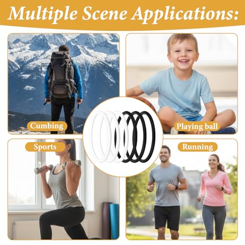 6PCS Patellar Tendon Support Strap, Knee Pain Relief Patella Bands Silicone Patellar Tendon Knee Strap Elastic Patella Knee Braces for Men Women Basketball Running Soccer Hiking Sports