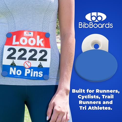 BibBoards bibSNAPS Race Bib Clips, Plain Blue, 4 Pack - color: Plain Blue