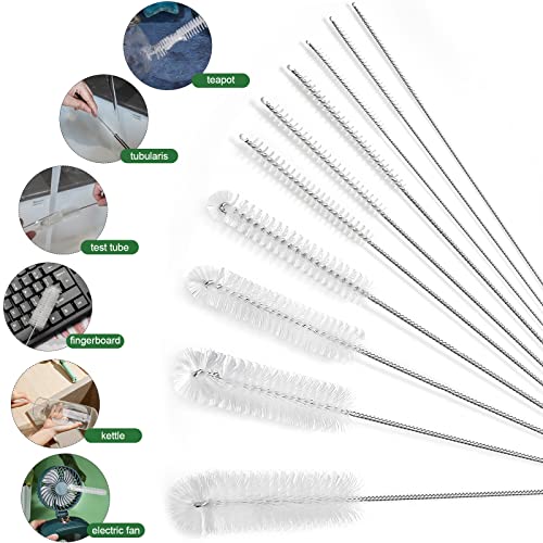 CiaraQ Bottle Cleaning Brushes, 9.8 Inch Nylon Tube Brush Set - color: White, size: 9.8 Inch (10pcs)