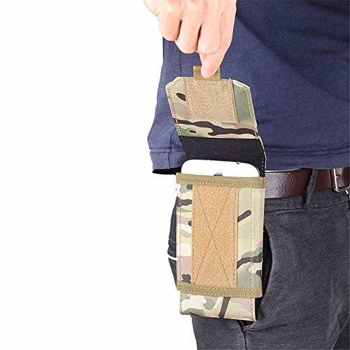 Tactical MOLLE Smartphone Holster, Universal Army Mobile Phone Belt Pouch EDC Security Pack Carry Accessory Kit Blowout Pouch Belt Loops Waist Bag Case for iPhone SE 5S Samsung Galaxy S4 mini - color: #E (Small)