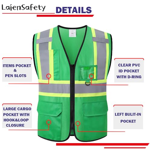 Hi Vis Reflective Safety Vest for Men Women,EK178,Green,S - color: Green, size: Small
