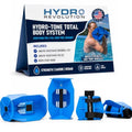 Aquastrength Hydro-Tone Total Body Pool Exercise System, Isokinetic Functional Water Weights, Bells 12" x 7.5", Fins 6.5" x 2.5", Quick Start Guide Included - color: Blue