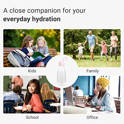 emoi BPA Free Water Bottle, 16oz/480ml Cute Water Bottle with Carrying Strap, Ideal for Kids Boys Girls Students Women Healthy Hydration-Pink - color: Pink Cap, size: 16 Ounces