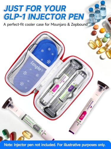 EVA Insulated Cooler Travel Case for Zepbound&Mounjaro Injector Pens - color: Black
