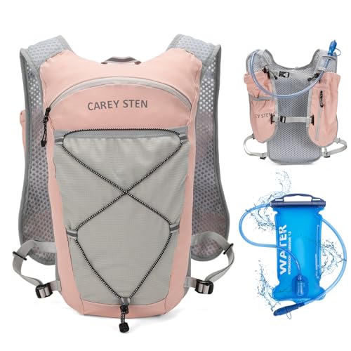 Carey Sten Lightweight Hydration Backpack Running Vest with 1.5L Water Bag - color: pink