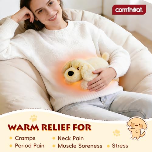 Microwave Heating Pad for Pain Relief, Microwavable Stuffed Animal - style: Golden Retriever Dog