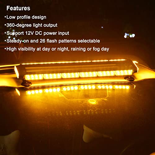 WOWTOU Rooftop Magnetic 56 LED Amber Flashing Strobe Light Bar for Trucks - color: Amber