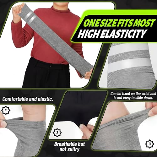 Geyoga 4 Pairs Arm Sleeves for Men Women - color: Black, Gray