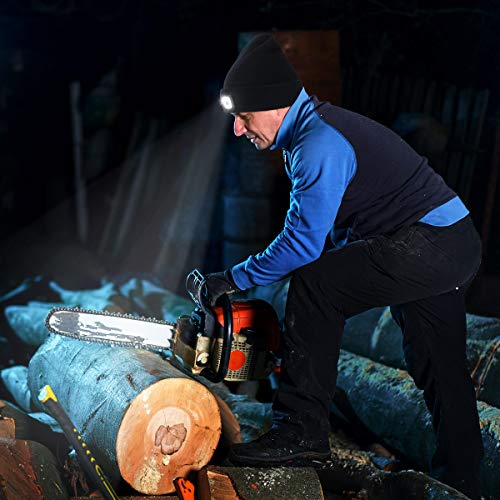 LED Beanie with The Light, Unisex Gifts for Men Dad Husband Him - color: Blue