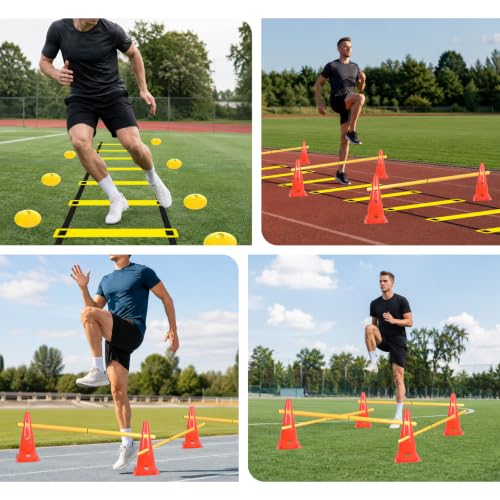 Hurdle Ladder Triangle Marker Cone Pad Disk Hurdle Multifunctional Set