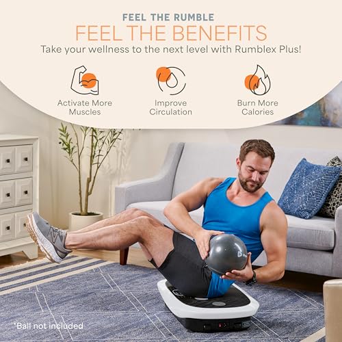 Lifepro Rumblex 4D Vibration Plate Exercise Machine with 7 Training Modes - color: White, size: Plus
