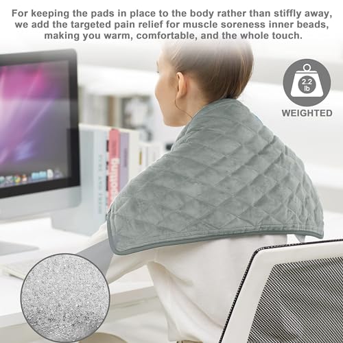 Heating Pad,Heated Blanket,Heating Pad for Back Neck,LightGray,24x12 in - color: Rhombicgray, size: 24x12 Inch