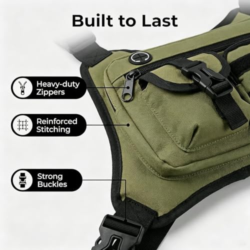 Outdoor Chest Bag For Men and Women, Tactical Vest For Running, Green