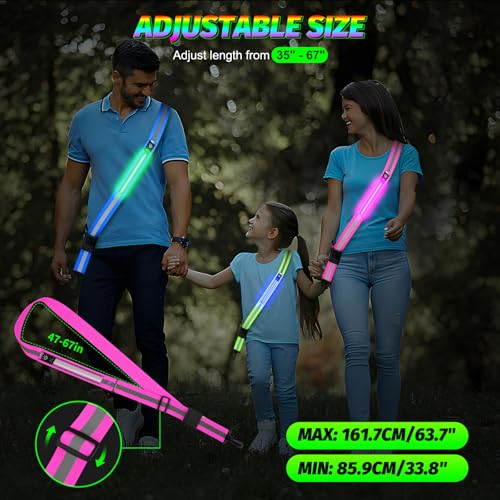 2PCS LED Armband for Running and Walking at Night Safety Gear - color: Pink