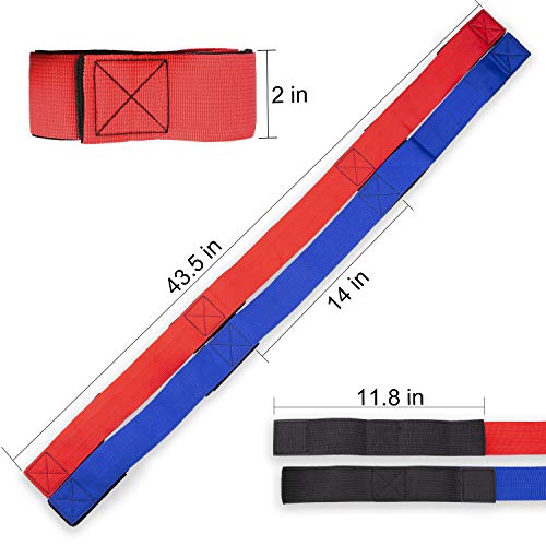 Three Legged Race Bands, 2 Sets, Team Building, 3 Legged Race Bands, Outdoor Party Group Game for Teenagers Adults, Cooperative Team Race for Birthday, Relay Race, Field Day, Backyard Activity Game - size: For 10 people（Red&Blue）