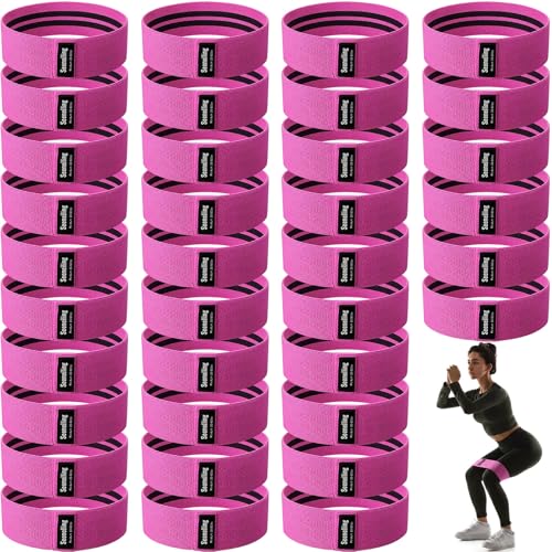 Seenelling 36 Pcs Fabric Resistance Bands - color: Rose Pink, style: Heavy Resistance
