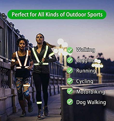 Chiwo Reflective Vest Running Gear 2Pack, High Visibility Safety Vest - color: Green Orange