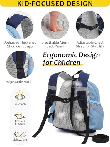 Toddler Backpack with Leash for Boys Girls Kids Kindergarten Nursery, 11” Baby Leash Backpack with Reflective, Toddler Bookbag with Anti-Lost Harness for Walking, Mint Blue - color: 1-mint Blue