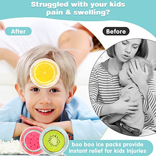 Hilph Kids Ice Packs for Boo Boos, 3 Fruit Ice Packs for Injuries Reusable