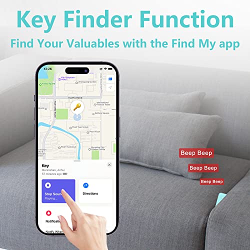 3-in-1 Personal Safety Alarm with Apple Find My - 130dB Emergency Siren, LED Strobe Flashlight, GPS Tracker Keychain for Women, Kids, Seniors - Real-Time Location, Anti-Loss, iOS Only - color: Aqua