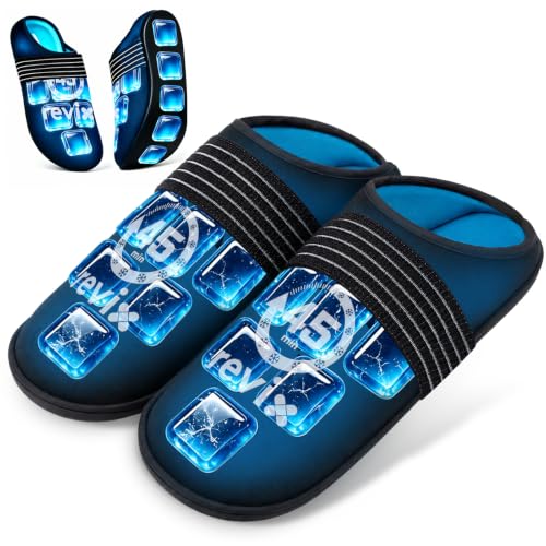 REVIX XL Foot Ice Pack Wrap with 45-Min Cooling, Ice Slippers for Injuries - size: XL
