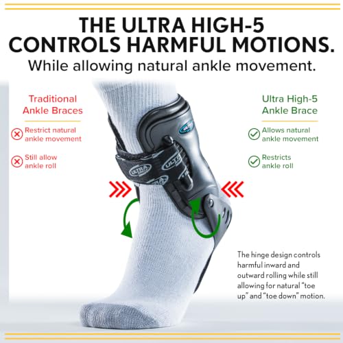 Ultra High-5 Rigid Ankle Brace – Chronic Ankle Instability, Boot Ready - size: Large (Pack of 1)