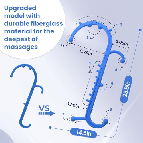 Ranarose Deep Tissue Back & Neck Massager for Body Muscle Pain Relief - color: Blue
