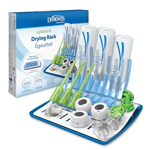 Dr. Brown's Folding Baby Bottle Drying Rack, Blue/White - color: Folding Drying Rack (Pack of 1)