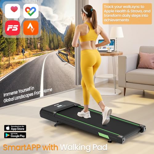 AKLUER Walking Pad Treadmill with 12% Auto Incline Adjustable Handlebar - color: deep black