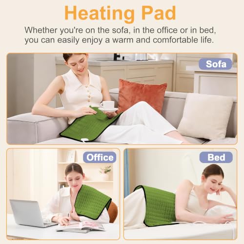 Heating Pad,Electric Heating Pad,Heating Pad for Back (GreenBlack, 24"x12") - color: Greenblack, size: 24x12 Inch