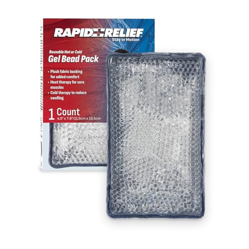 Rapid Relief Reusable Hot or Cold Gel Bead Pack for Pain Relief and Injury