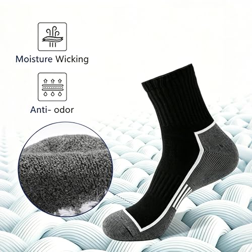 Ankle Compression Quarter Socks White Athletic Breathable Socks For Men - color: White(6 Pairs), size: 7-9