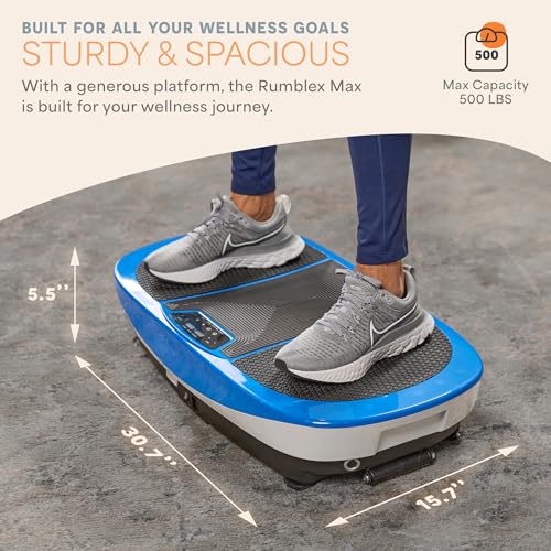 Lifepro Rumblex 4D Vibration Plate Exercise Machine with 7 Training Modes - color: Blue, size: Max