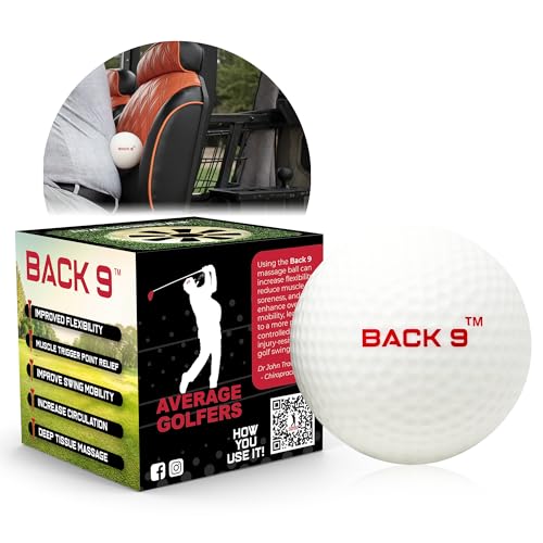 BACK 9 Golfers Massage Ball - for Myofascial Release, Trigger Point Therapy, Muscle Knots, and Yoga Therapy. Golf Accessories - Golf Traing Aid - Golf Balls - Golf Gifts